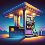 Illustration of a credit card and a fuel pump, symbolizing savings on fuel with the right credit card choice